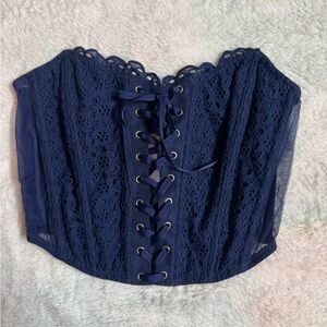 Victoria's Secret Navy Lace Corset Top